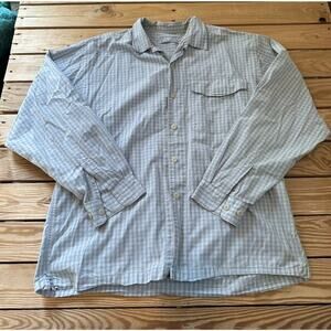 Simms Lightweight Checkered Shirt Size Large Men’s Blue Button Up